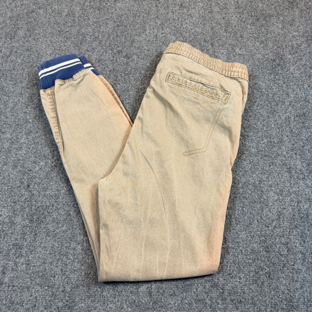 Cotton On Chino Joggers Mens 30 Tan Khaki Stretch Drawstring Striped Cuff 341091